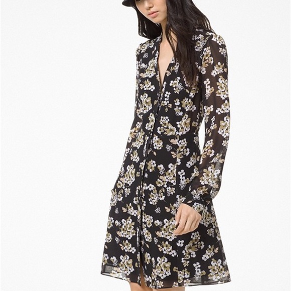 Floral Georgette Shirtdress - Picture 1 of 3